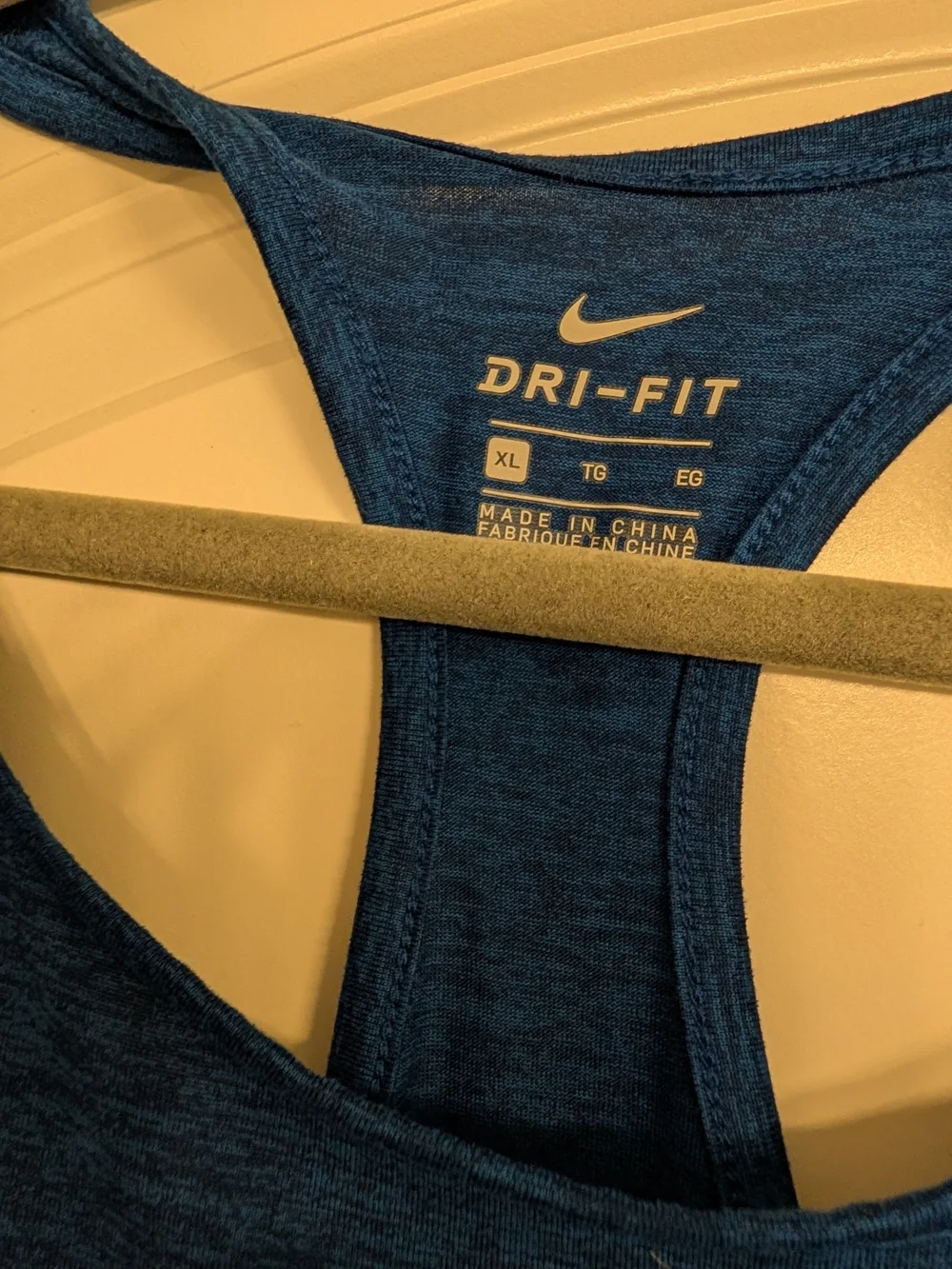 Nike Dri-FIT Racerback Tank Tops - Navy & Teal Heather